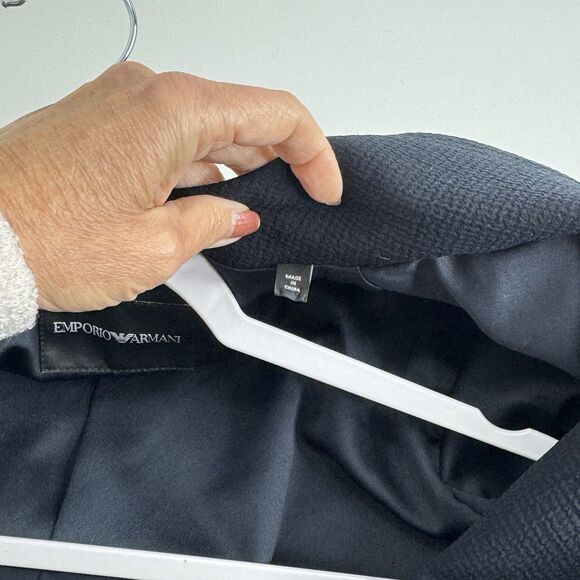 emporio armani fitted double breasted blazer jacket Belted Emblem Sz 42 / 4 - Picture 15 of 16